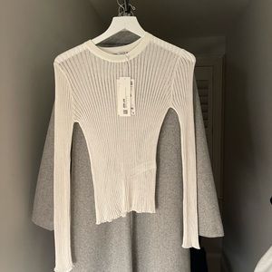 ZARA ribbed mesh long sleeve